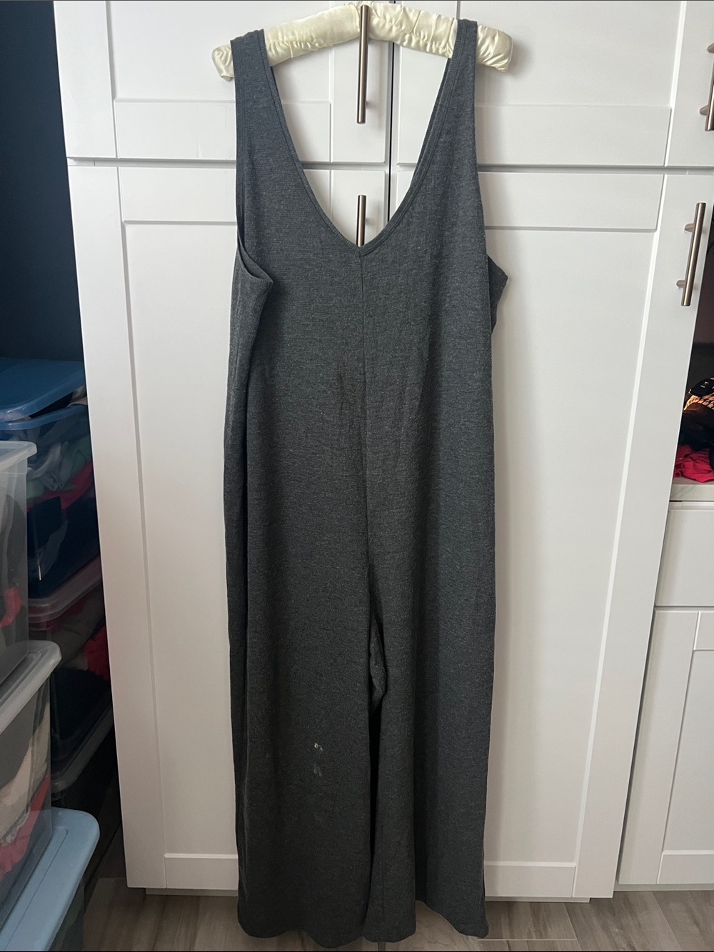 Victoria's Secret Dark Charcoal Wide-Leg Jumpsuit